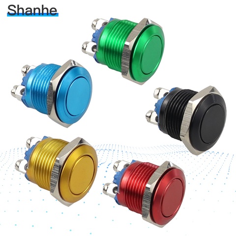 16mm Metal brass Push Button Switch Momentary 1NO Car press button screw terminal ► Photo 1/6