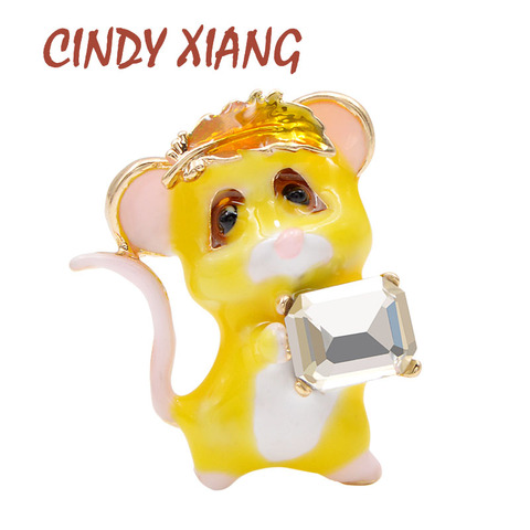 CINDY XIANG Cute Enamel Mouse Brooch Little Animal Brooches Kids Jewelry Coat Accessories Chinese 2022 Mouse Year Good Gift ► Photo 1/6