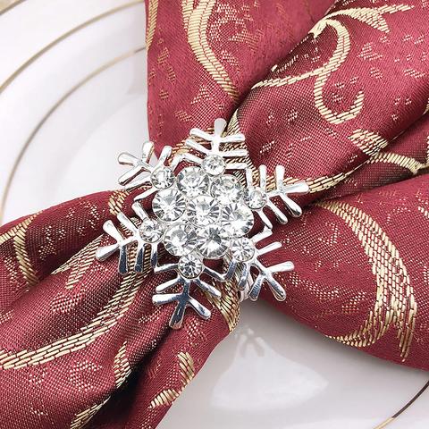 6Pcs Christmas Snowflake Circle Wedding Party Decor Napkin Ring Towel Buckles ► Photo 1/6
