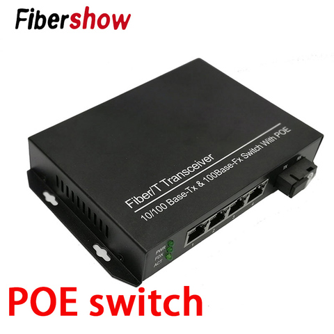 POE Switch 1 SC 4 RJ45  fiber connector to 4 10/100/1000M ethernet ports 5 port media converter ► Photo 1/5