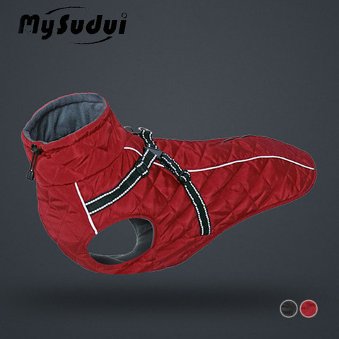 2 in 1 Winter Warm Pet Dog Clothes harness Reflective fleece dog vest jacket harness For Medium Large Dogs ropa perro mediano ► Photo 1/6