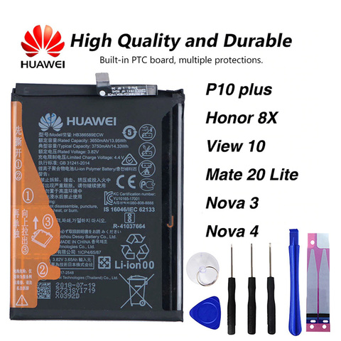 Price History Review On Original Huawei Hb386589ecw P10 Plus Phone Battery For Huawei P10 Plus Honor 8x View 10 V10 Mate 20 Lite Nova 3 Nova4 3650mah Aliexpress Seller Topsoul Store Alitools Io