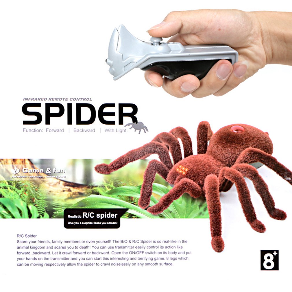 New Halloween Simulation Remote Control 11" 2CH Infrared Realistic RC Spider Toy 