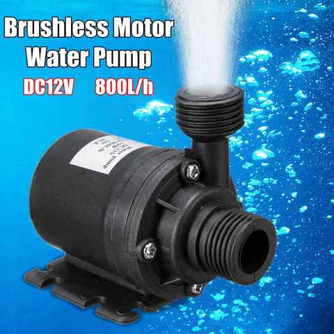 DC 12V/24V 5M 800L/H Portable Mini Brushless Motor Ultra-quiet Submersible Water Pump for Cooling System Fountains Heater ► Photo 1/6
