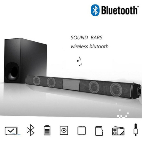 20W Home TV Speaker Wireless Bluetooth Speaker Strip Speaker Portable Music Player Stereo Bass Sound Systemwith FM Radio Speaker ► Photo 1/6