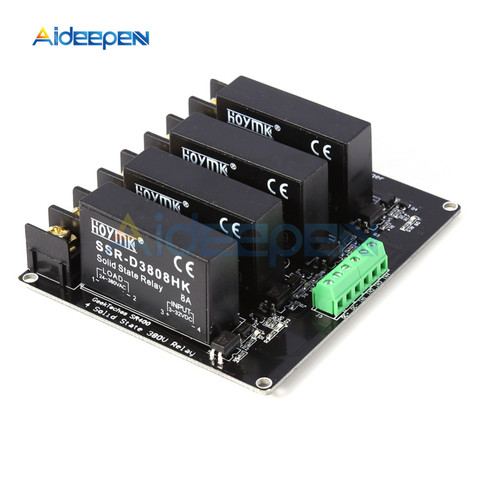 380V 8A 4 Channel Solid State Relay Module High and Low Level Trigger Board SSR-D3808HK Switch Controller For Arduino DC 5V-12V ► Photo 1/4