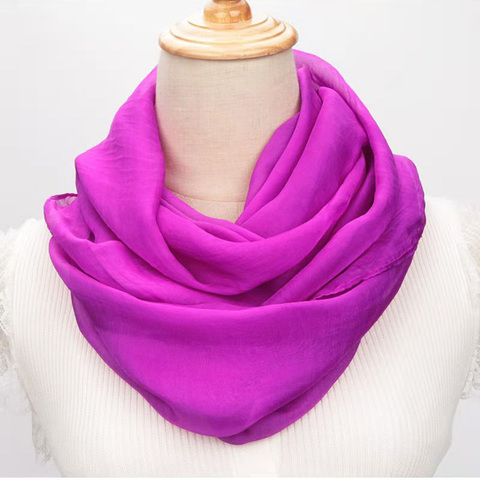 Autumn Winter Warm Pure Color Bib Chiffon Silk Scarf Women's Sun protection Neck Windproof Collars Fashion Soft Pullover  D62 ► Photo 1/6