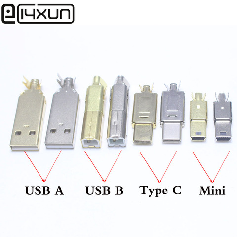 1set Nickel/Gold plated Type C USB A USB B Mini USB Connector Jack Tail Socket Connector Port Sockect For HiFi Audio Adapter ► Photo 1/6