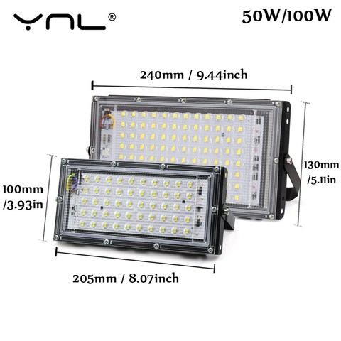 LED Flood Light 50W 100W SMD Floodlight AC 220V LED Spotlight Exterior Waterproof Wall Washer Lamp Projector Outdoor Lighting ► Photo 1/6