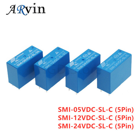 2Pcs/Lot Power Relays SMI-05VDC-SL-C SMI-12VDC-SL-C SMI-24VDC-SL-C 5V 12V 24V 10A 5Pin Relay ► Photo 1/6