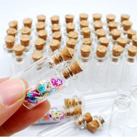 10PCS 1*2.8cm Mini Glass Bottle Small Tiny Clear Cork Jar JK0912 Cork Glass Bottles Glass Wishing Stopper Transparent Bottl F2U4 ► Photo 1/6