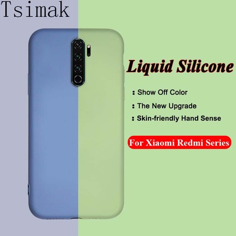 Liquid Silicone Case For Xiaomi Redmi Note 6 7 8 Pro K20 K30 6A 7A 8A 8T 9S A1 A2 A3 Lite Cover Cute Candy Phone Back Coque ► Photo 1/6