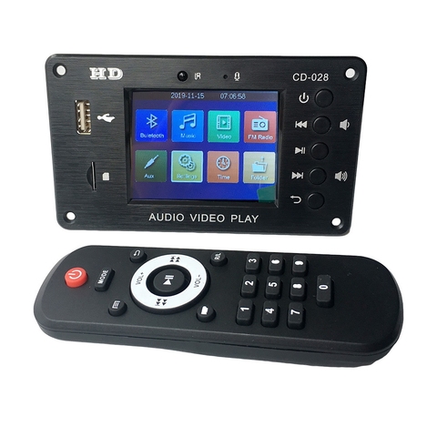 MP3 Decoder Board Bluetooth 5.0 Stereo Audio Receiver HD Video Player FLAC WAV APE Decoding FM Radio USB TF For Car Amplifier ► Photo 1/6