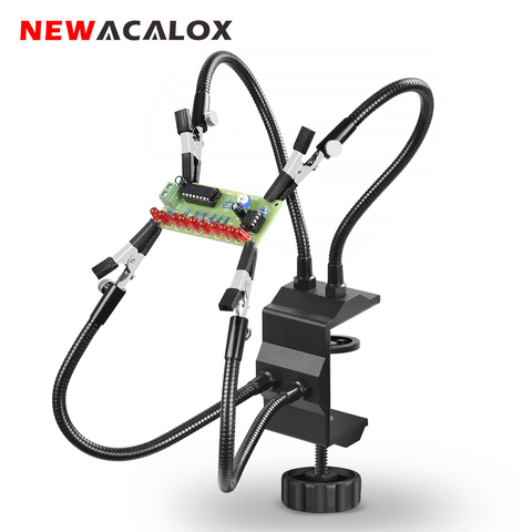 NEWACALOX Desk Clamp Soldering Station Holder PCB Alligator Clip Multi Soldering Helping Hand Third Hand Tool for Welding Repair ► Photo 1/6