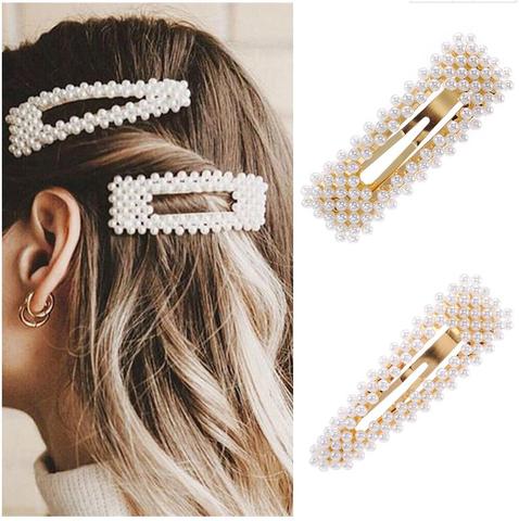 2022 New Fashion Pearl Hair Clip for Women Elegant Korean Design Snap Barrette Stick Hairpin Hair Styling Accessories Hair Pins ► Photo 1/6