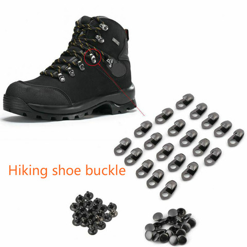 20 Sets Speed Shoe Lace Hooks Lace Fittings Buckles with Rivets for Climb Hiking Shoes Work Outdoor Mountaineering Boots ► Photo 1/6