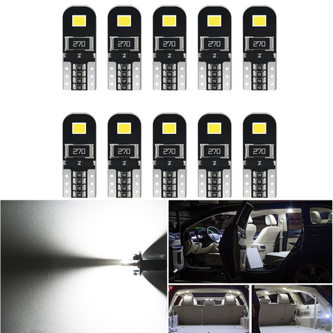 2pcs W5W T10 LED Canbus Light Bulbs for BMW Audi Mercedes Car Interior  Reading Parking Lights White Blue Red Yellow No Error 12V