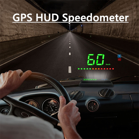 Universal Car GPS HUD Speedometer Trucks Digital Head Up Display Speed Warning Alarm Safe Automobiles Interior Accessories ► Photo 1/6