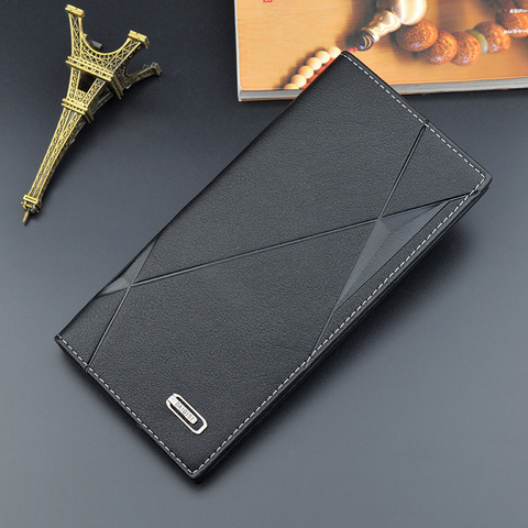 New Men Wallets Male PU Leather Purses Bifold Slim Card Holders High Quality Long Purse Portable Multi-card Position Money Bag ► Photo 1/6