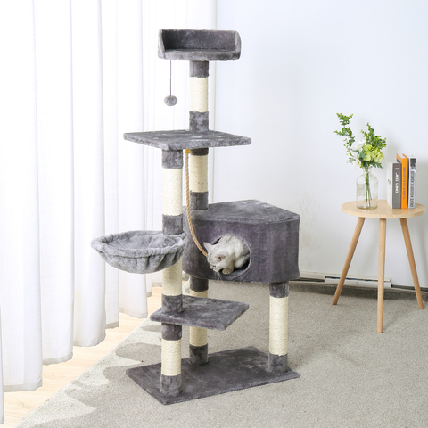 Domestic Delivery Cat Tree Luxury Cat Tower with Double Condos Spacious Perch Fully Wrapped Scratching Sisal Post and Replacea ► Photo 1/6