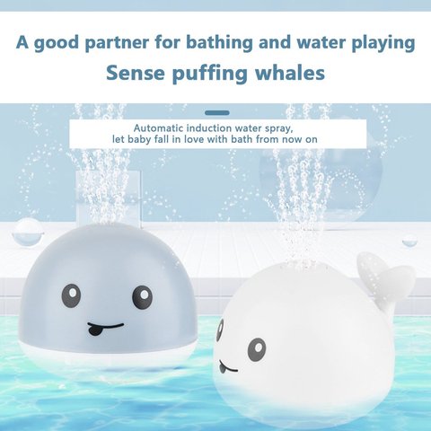 New 2022 Hot Kids Baby Cute Cartoon Whale Floating Spraying Water Bath Toys Spout Spray Shower Bathing Swimming Bathroom Toy ► Photo 1/6