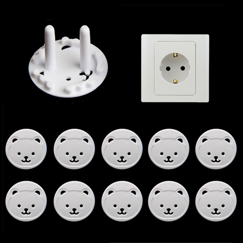 10pcs Baby Safety EU Plastic Electric Socket Outlet Plug Protection Security Two Phase Safe Child Kids Sockets Lock Cover ► Photo 1/6