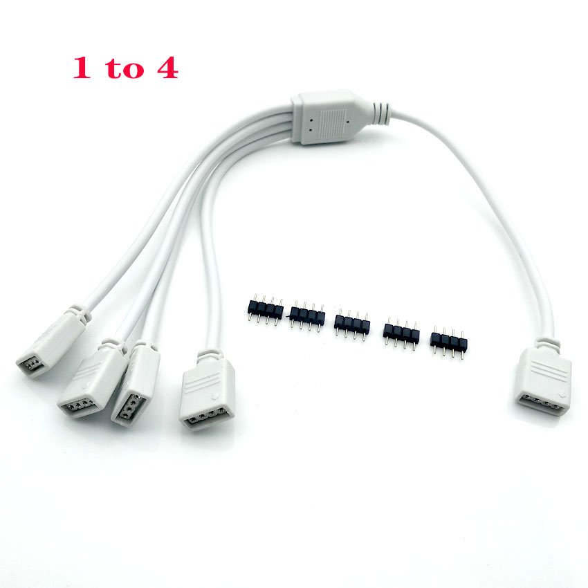 1 to 2/3/4 Splitter 4PIN Female Connector Wire for 3528 5050 RGB LED Strip Light 