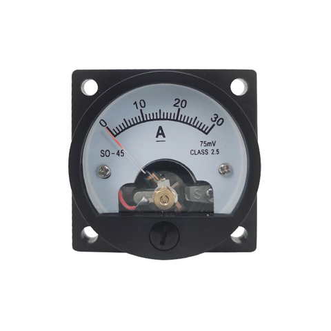 1PC SO-45-A 20A 30A 50A 100A/75mV DC Analog Meter Panel Gauge DC Ammeter Use with Shunt Current Meter 47*47MM Round Ammeter ► Photo 1/6