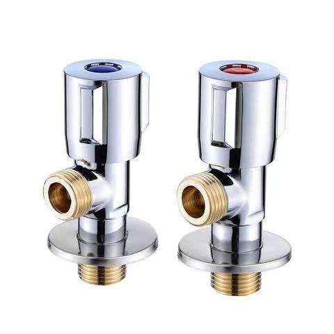 Copper Angle Stop Valve Hot and Cold Water Stop Valve Quick Open Faucet Valve for Bathroom Kitchen Toilet Sink G1/2 ► Photo 1/6