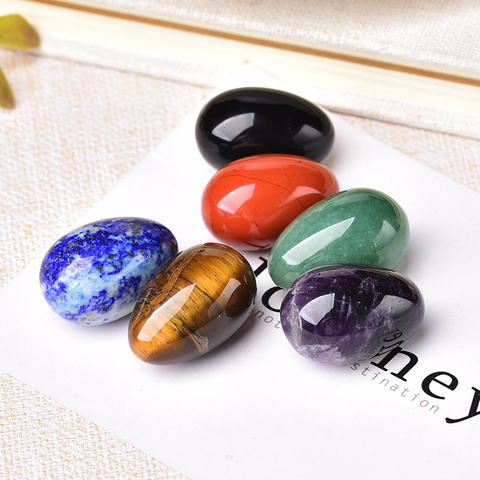 Natural Crystal Egg Stone Amethyst Quartz Reiki Ornament Healing Quartz Home Decorative Energy Stone Easter Egg Ornaments gift ► Photo 1/6