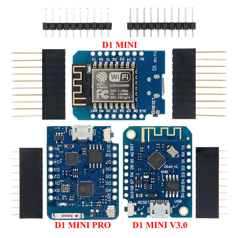 1PCS WeMos D1 Mini Pro V3.0 NodeMcu 4MB/16MB Bytes Lua WIFI Internet of Things Development Board Based ESP8266 CH340G Nodemcu V2 ► Photo 1/6