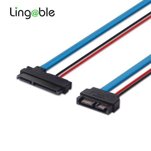 Lingable SATA Adapter Cable Serial ATA 22Pin 7+15 Female to Slimline SATA 13Pin 7+6  Male Connector Conterver Cables 30CM ► Photo 1/6