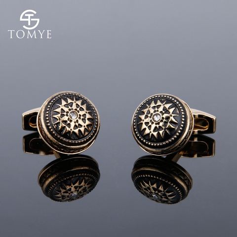 TOMYE Gold Silver Color Classic Pattern Sleeve Button French Shirt Three-Dimensional Character Jewelry Cufflinks XK18S372 ► Photo 1/6