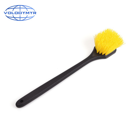 Car Brush Rim Tire Wheel Cleaner with Long Handle and Yellow Hard Bristles Detailer for Auto Detailing Cleaning Clean Detail ► Photo 1/6