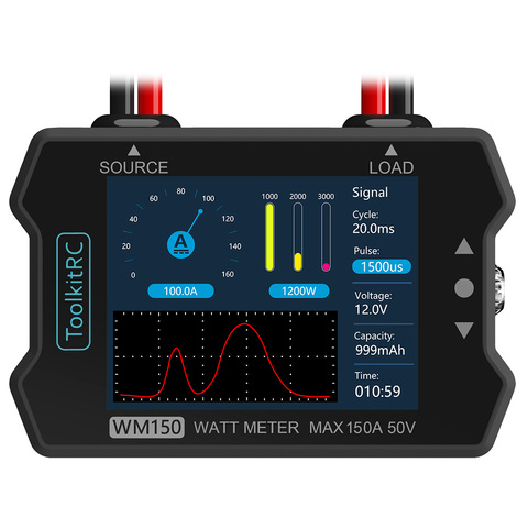 2022 New ToolkitRC WM150 150A 50V Watt Meter Power Analyzer LCD Display Power Voltage Current Tester PWM Output for RC FPV Drone ► Photo 1/6