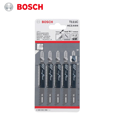 Bosch T111C jig saw blade wood cutting series softwood hardwood and other saw blades fast cutting T111C wood cutting basic type ► Photo 1/6