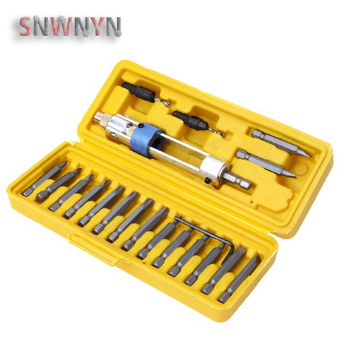 20PCS HSS Half Time Drill Driver Screwdriver Sets Quick-Change Driving Repair Tools Set With Countersink Bits Allen Wrench ► Photo 1/6
