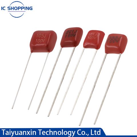 10PCS CBB22 metal film capacitor 100V 101J 102J 103J 104J 105J 152J 221J 223J 224J 332J 334J 393J 472J 473J 474J 475J 564J 684J ► Photo 1/4