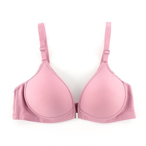 Sexy Women Front Closure Wireless Wire Free Seamless Bra Racer Back Push Up Solid Bras ► Photo 1/6