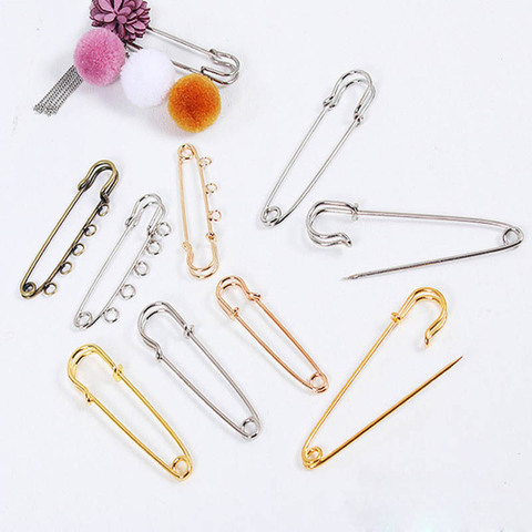 20Pcs/lot Gold Multi Size 5 Circle Holes Brooches DIY Hijab Pin For Jewelry Making Baby Name Safety brooch Garment Pins Findings ► Photo 1/6