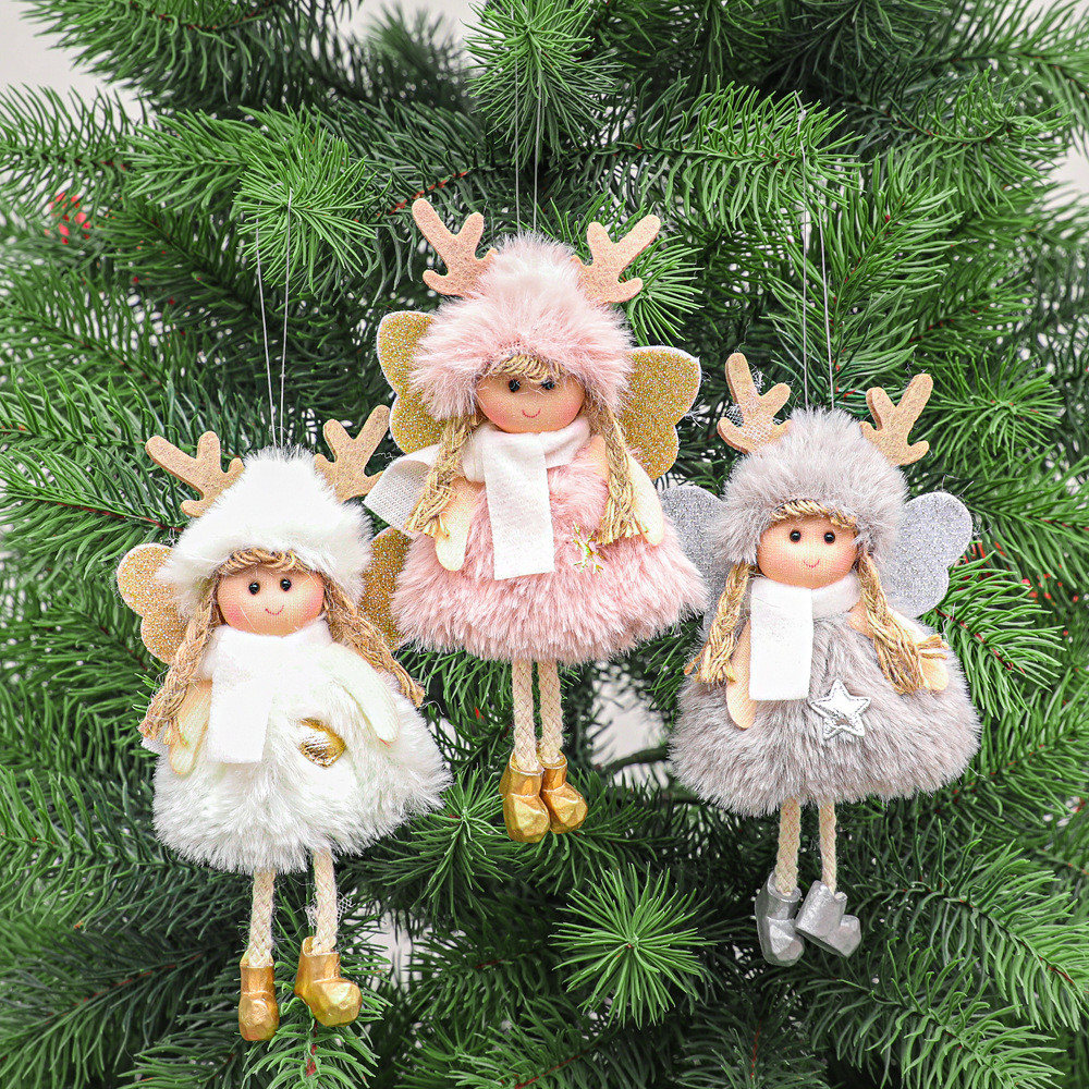 Supply Christmas Hanging Dolls Xmas Tree Decorations Plush Toy Cute Angel Girl 