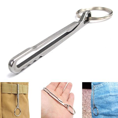 Hot Sale 1PC Stainless Steel Pocket Suspension Clip EDC Keys Tools Keychain 10KG Load Holder Multi-function Tool Lock Hook ► Photo 1/6