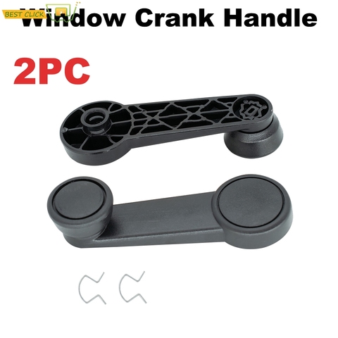 2pcs Car Window Winder Crank Handle For Ford Transit Connect MK5 MK6 MK7 Escort Fiesta KA Focus MK1 MK2 Black ABS ► Photo 1/6