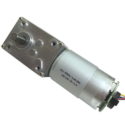 30W DC Worm Geared Motor Encoder 24V 12V High Torque Electric In DC Motor 12-470RPM Self Locking Adjustable Speed Reversed Motor ► Photo 1/6