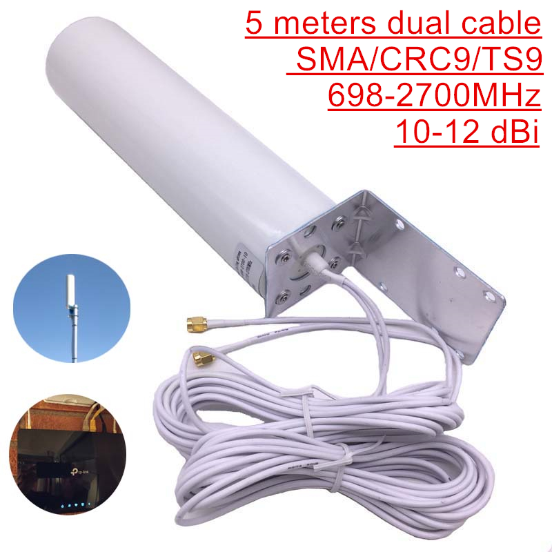 Mammoth garage Festival WiFi antenna CRC9 4G LTE Outdoor antenna SMA Omni antenne 3G TS9 With 5  meters dual Connector cable for Huawei ZTE router modem - Price history &  Review | AliExpress Seller -