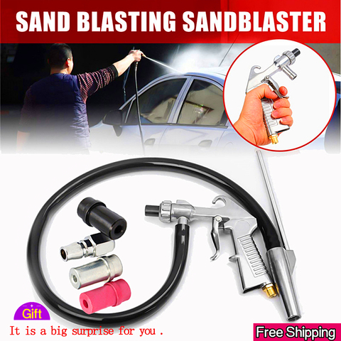 Sandblasting Gun 7Pcs Abrasive Air Sand Blasting Gun Kit Sandblasting Machine Nozzle Tube Rust Remove for Sandblast Cabinets2022 ► Photo 1/6