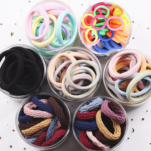 Women Girls Hair Rope Candy Solid Color Rubber Band Hair Scrunchies Tie Gum Ring Ponytail Holder Elastics Accessories Headwear ► Photo 1/6