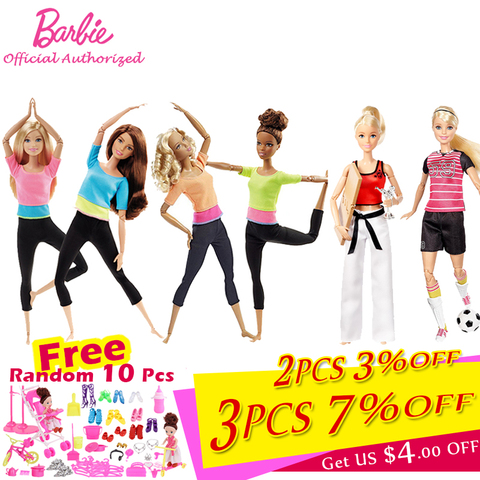 Original Barbie Brand Yoga Dolls Free Style Pretend Toy Moveable Body Barbie  Bebe Reborn Different Clothes Accessories DHl81 - Price history & Review |  AliExpress Seller - Funny Hour Store 