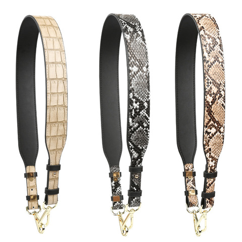 New Bag Strap Leopard Snakeskin PU leather Belt for Bags Wave Belt Serpentine Shoulder Strap 104-116cm adjustable Woman Straps ► Photo 1/5