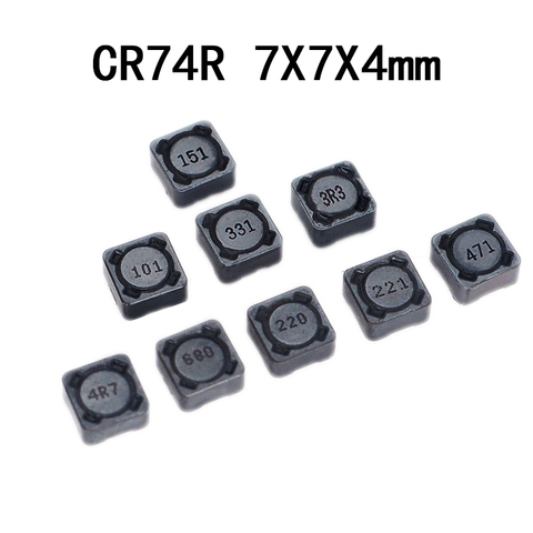 10PCS CD74R SMD Power Inductor 7*7*4mm 1/1.5/2.2/3.3/4.7/6.8/10/15/22/33/47/68/100/150/220/330/470/680UH Shielded Inductor ► Photo 1/2